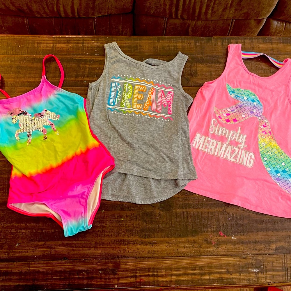 Swimsuit and shirts